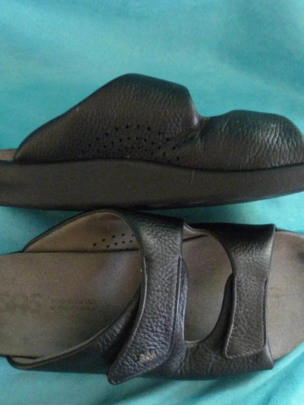 AS Women Cozy Slide Sandal slip on Black 10 Medium Adjustable retail $200